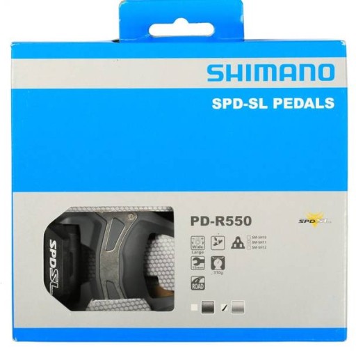 ПЕДАЛИ SPD-SL SHIMANO PD-R550 + СЕРЫЕ ДОРОЖНЫЕ БЛОКИ