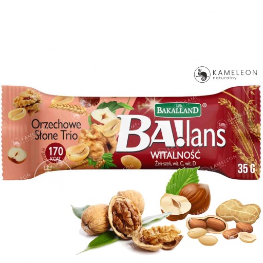 Батончик зерновой BA!LANS VITALITY, трио соленых орехов, 12 шт., 420г BAKALLAND
