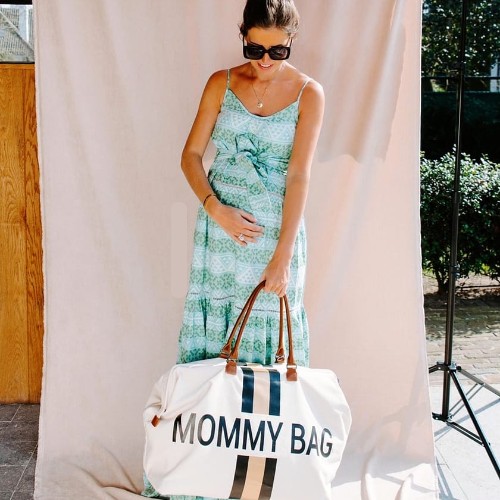 MOMMY BAG БОЛЬШАЯ ВМЕСТИМОСТЬ Твидовый кремовый и золотой
