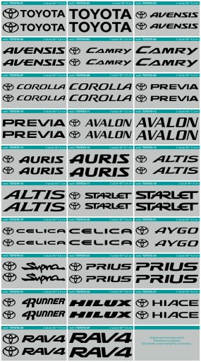 Наклейки TOYOTA RAV4 Corolla AVENSIS CAMRY 48 см