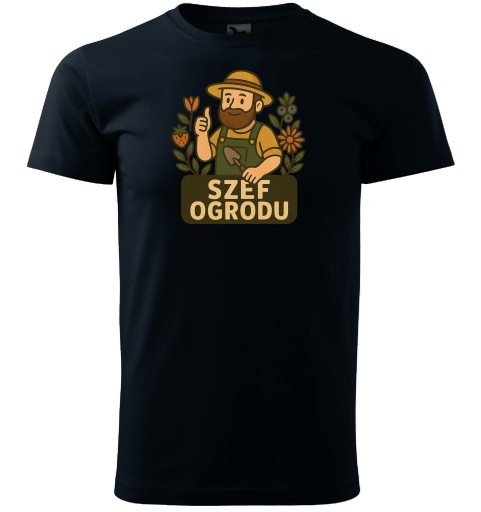 SZEF OGRODU Koszulka męska prezent dla OGRODNIKA ROLNIKA rośliny XL