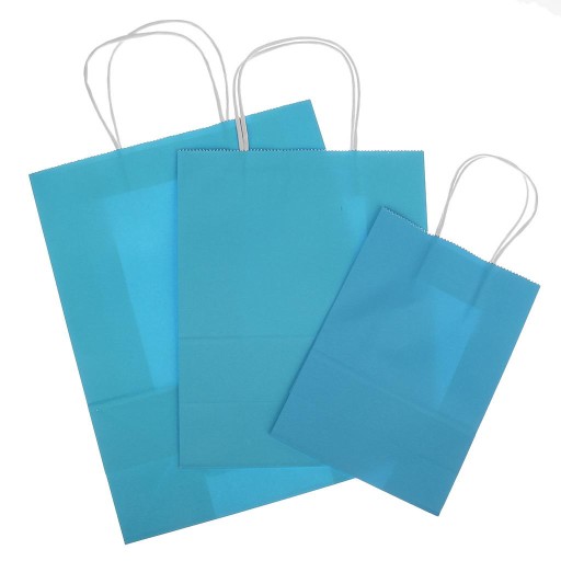 10szt Torba Na Prezenty Na Imprezę Z Uchwytami Urodziny Sky Blue Średnia 27 x 22 x 11 cm