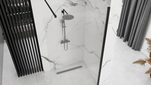 Ścianka prysznicowa AERO INTIMO 90 czarna WALK-IN