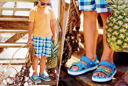 Легкие детские сандалии Crocs на липучке 27-28