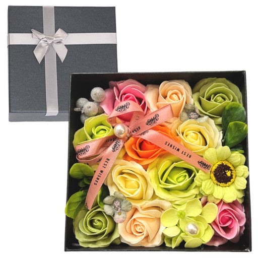 Róże mydlane kwiaty pachnące flower box na prezent