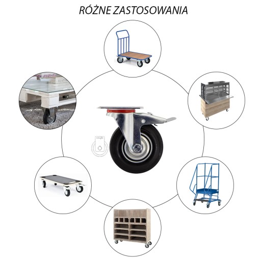 4x2stgu125 Koło fi 125 wózek regał komplet 4 szt.