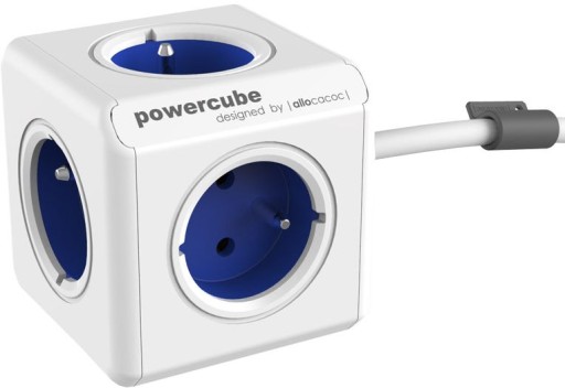 PowerCube Extended niebieski przewód 1.5m, 5 gniazd, DesignNest (allocacoc)
