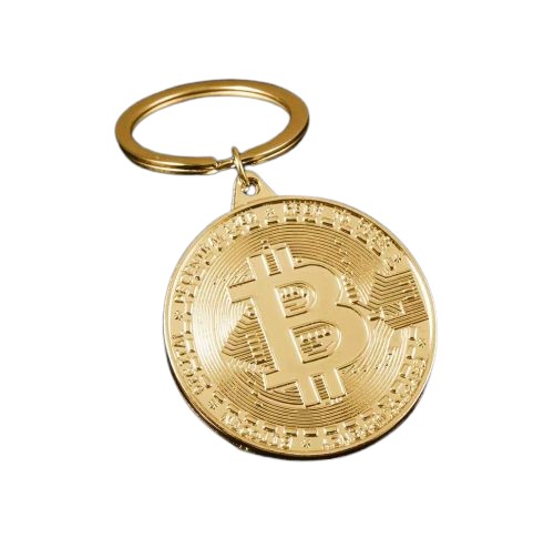 Брелок для ключей Gold Bitcoin, брелок с подвеской BTC, высокое качество