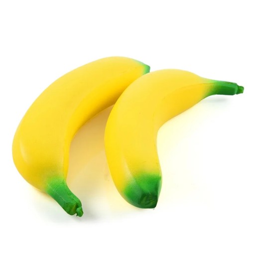 Gniotek do ściskania antystresowy sensoryczny banan squishy zielono żółty