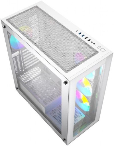 БЕЛЫЙ ИГРОВОЙ ЕМКОСТЬ ЦВЕТНАЯ RGB ВЕНТИЛЯТОРЫ ОКНО РАСШИРЕННЫЙ ATX