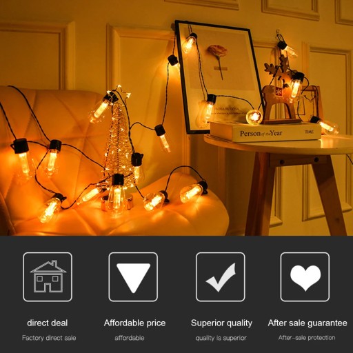 2021 LED ozdobne lampki solarne kolorowa żarówka Fairy Garland lampa ogrodo