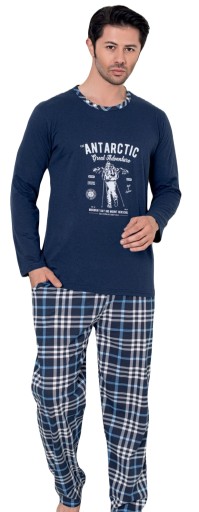 МУЖСКАЯ ХЛОПКОВАЯ ПИЖАМА С ДЛИННЫМ РУКАВОМ, СПОРТИВНАЯ M L XL 2XL