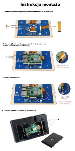 Емкостный сенсорный дисплей 7 дюймов для Raspberry Pi 800х480 в корпусе