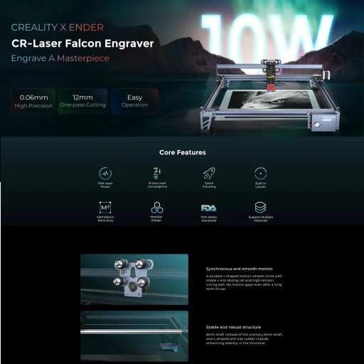 Creality CR-Laser Falcon Grawer laserowy 10W