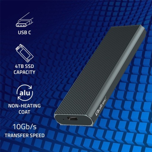Qoltec Aluminiowa Obudowa | Kieszeń na dysk M.2 SSD | NVMe | PCIe | USB 3.1