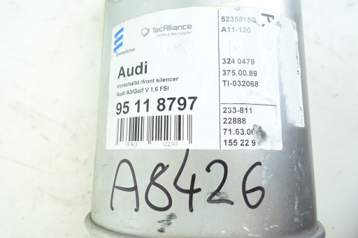 ГЛУШИТЕЛЬ AUDI A3 VW GOLF V PLUS 1.6 FSI 1K0253209C