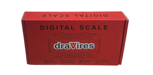 Waga 500g 0,5kg 0,01g elektroniczna przenośna draVires + naklejka