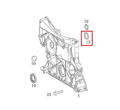 MERCEDES W203 W204 Oring pokrywy rozrzadu dolny