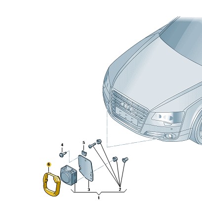Ramka osłona radaru czujnika AUDI A8 D4 2010-2017 LEWA 4H0907225