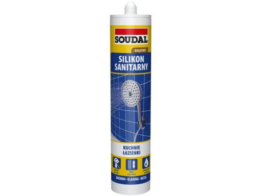 Soudal Silikon Uszczelniacz Sanitarny Do Łazienki Kuchni BRĄZOWY 280 ml