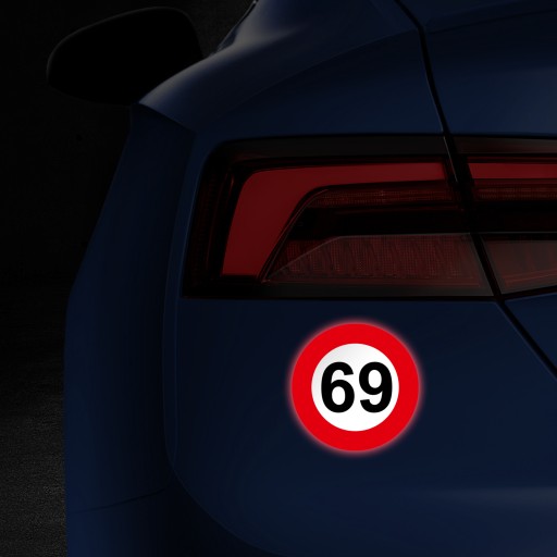СВЕТООТРАЖАЮЩАЯ НАКЛЕЙКА ограничение скорости 69 :-)