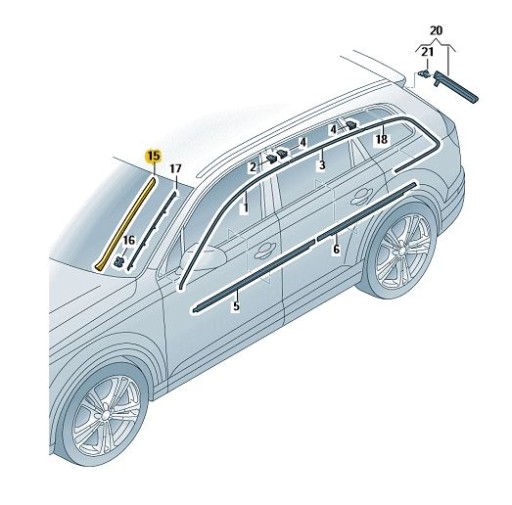 Listwa zbierania wody prawa 4M0854328B01C Audi Q7 Nowa Oryginalna