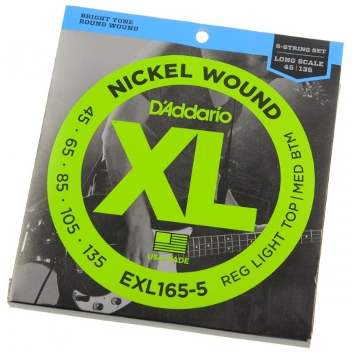 Str.D'addario EXL165-5 для бас-гитары 45-135
