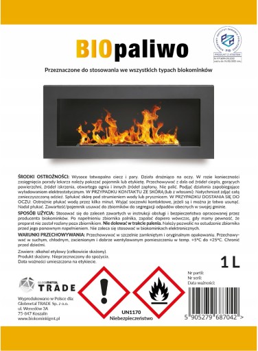 zestaw BIOPALIWO bioetanol 6L pojemnik aromatyzer 3 olejki do aromaterapii