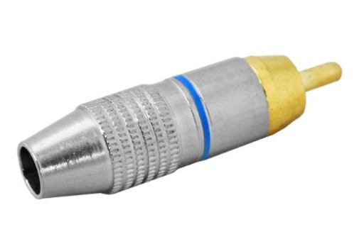 Разъем RCA Cinch СИНИЙ для золотого кабеля HQ (2423b)