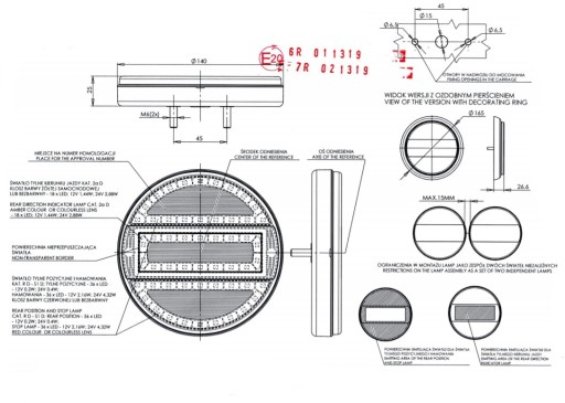 КОМБИНИРОВАННЫЙ ЗАДНИЙ ФОНАРЬ 12/24В LED WAŚ 734 W91