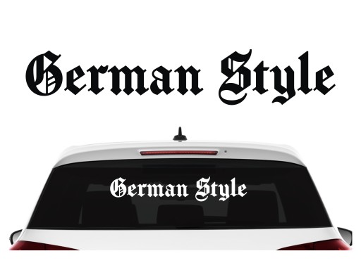 Naklejka GERMAN STYLE na auto przednią tylnią szybę *Kolory *65cm