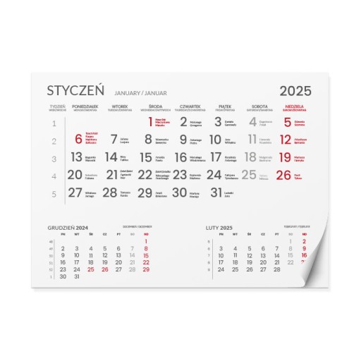 Односекционные настенные корпоративные календари с логотипом на 2025 год: образцы + бесплатный дизайн