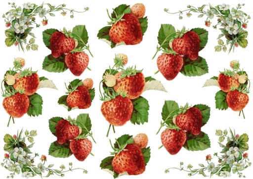 Классический декупаж из бумаги А4 фрукты, клубника.