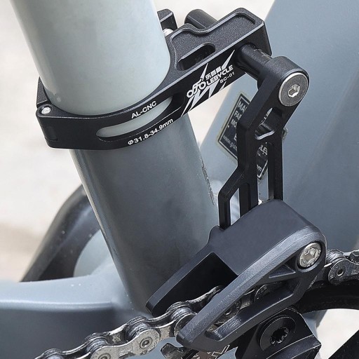 Направляющая цепи MTB Крепление BB для шоссейного велосипеда Регулятор из горного сплава Универсальный черный