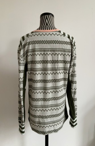 KARI TRAA bluzka termiczna żakardowa 100% merino wool wełna idealna XL
