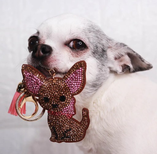 Breloczek Brelok Duży Pies Piesek Chihuahua na Szczęście Amulet