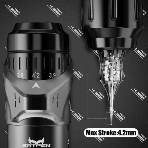 DRAGONHAWK BATPEN Регулируемый ход Татуировочная машинка Серебро