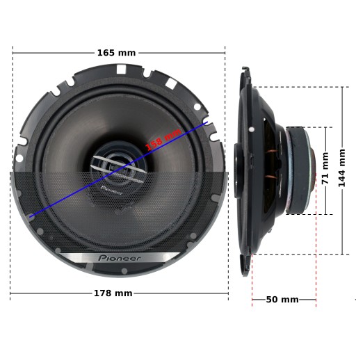 4 динамика PIONEER 16,5 см ПЕРЕДНЯЯ + ЗАДНЯЯ для Honda Accord Civic 8 VIII CR-V III 3