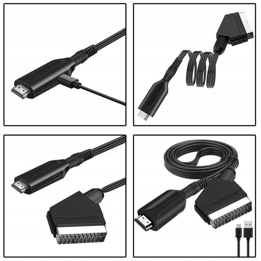 Переходной кабель-переходник с HDMI на Euro SCART, телевизор имеет источник Euro HDMI.