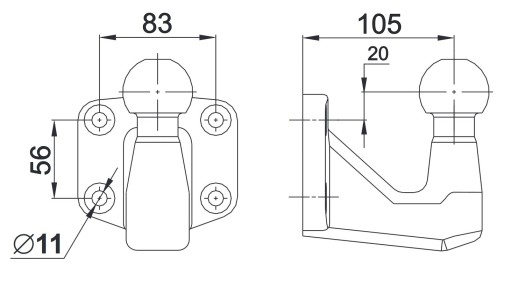 TOW BALL 3500кг шаровой автобус эвакуатор