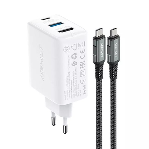 Настенное зарядное устройство Acefast 2in1 GaN 65 Вт USB Type C