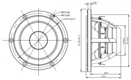 Динамик SB Acoustics Satori MR13P-4 5 дюймов, 4 Ом