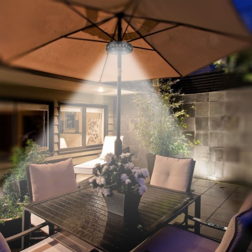 LAMPA LED POD PARASOL OGRODOWY 3 TRYBY CZARNA 16CM
