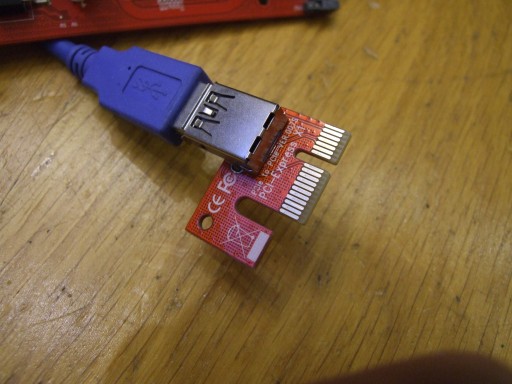 RISER 088 RED USB3.0 PCIe PCI 1x-16x SATA KABEL#8