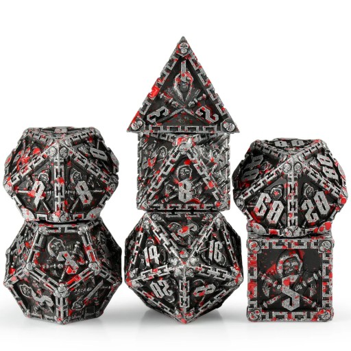 W POTRZASKU ZESTAW 7 METALOWYCH KOŚCI RPG