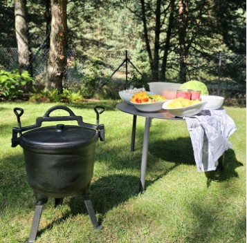 ЧУГУННЫЙ КАУДЕЛЬ, Венгерский охотничий котелок, жареное мясо, 8л, для камина ГРИЛЬ