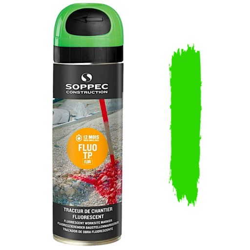 ГЕОДЕЗИЦИОННАЯ КРАСКА-СПРЕЙ FLUO SOPPEC ЗЕЛЕНАЯ