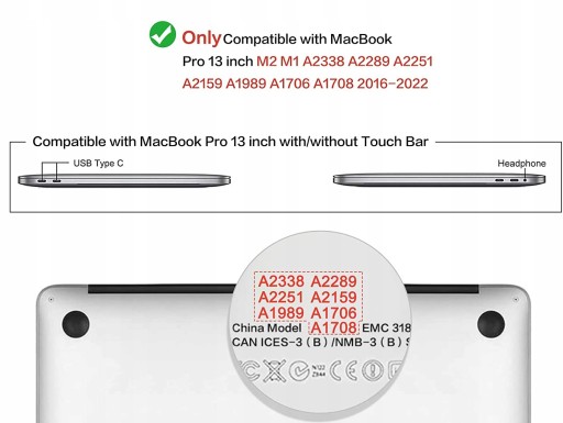 Чехол для Macbook PRO 13 M1 A2338 A2289 A1989 A1706