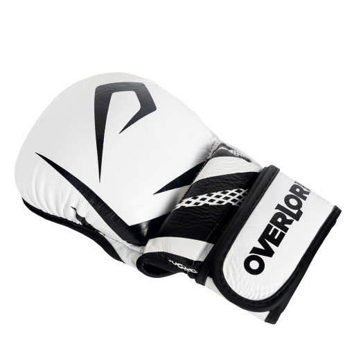 Кожаные спарринговые перчатки Overlord MMA, белые, XL