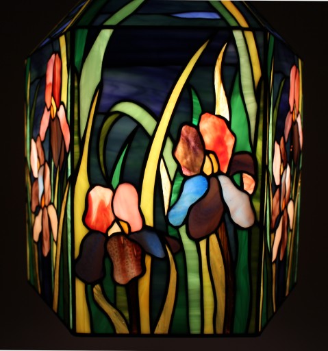 Lampa witrażowa Irysy, lampion Tiffany Irys Kwiaty